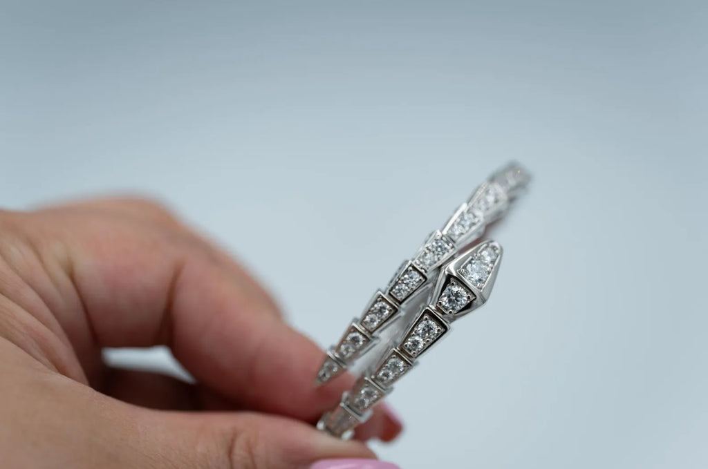 Serpenti Full Diamond Bangle 925 silver 18k Gold Plated
