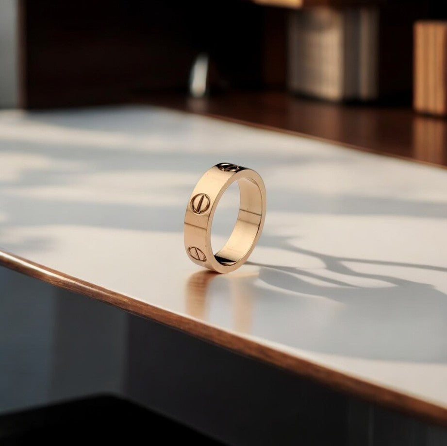 18K Gold Plated Screwdriver Ring - Fashionable 18K Gold Plated