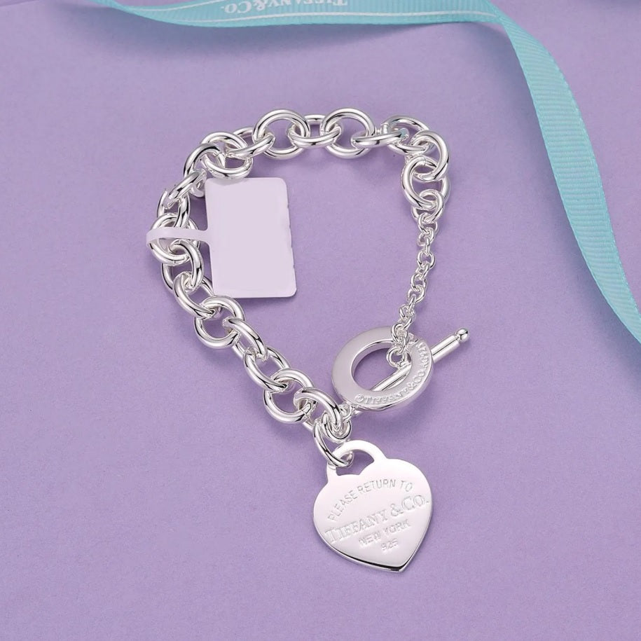 Hardwear-Style Mini Silver Heart Jewelry  Bracelet