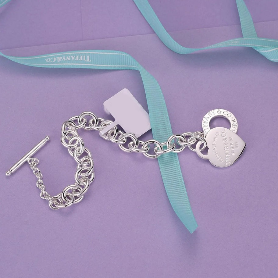 Hardwear-Style Mini Silver Heart Jewelry  Bracelet