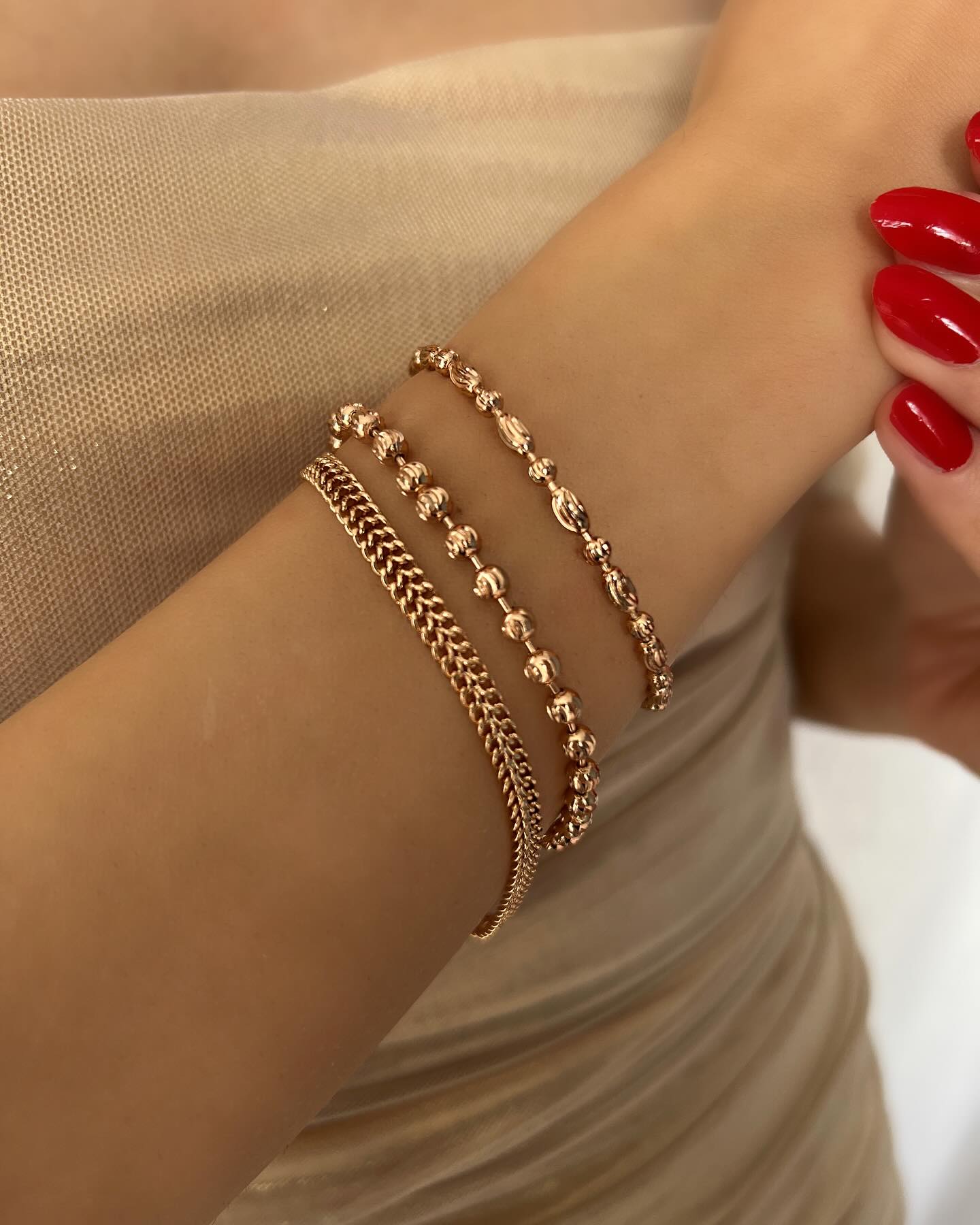 Triple Italian chain design, a classic necklace that embodies refined elegance and timeless style.